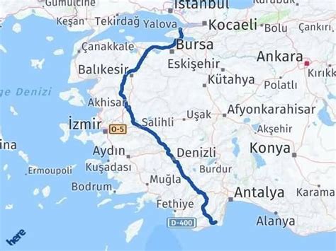 Antalya yalova kaç km