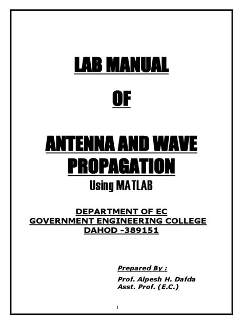 Antennas and wave propagation lab manual. - The beauty of intolerance study guide by josh mcdowell.