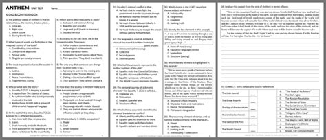 Anthem Final Test Answer Key