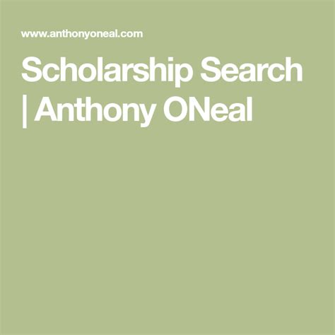 Anthony oneal scholarship list. Things To Know About Anthony oneal scholarship list. 