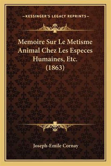 Anthropologie, mémoire sur le métisme animal chez les espèces humaines. - Service manual for alternator ford mondeo.
