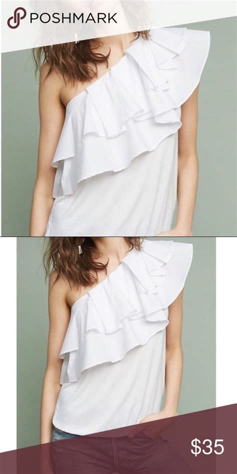 Anthropologie Sunday in Brooklyn Ruffled One-Shoulder Top XL