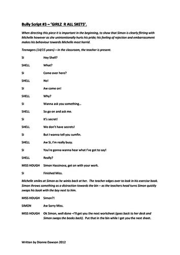 Anti Bullying Play Scripts