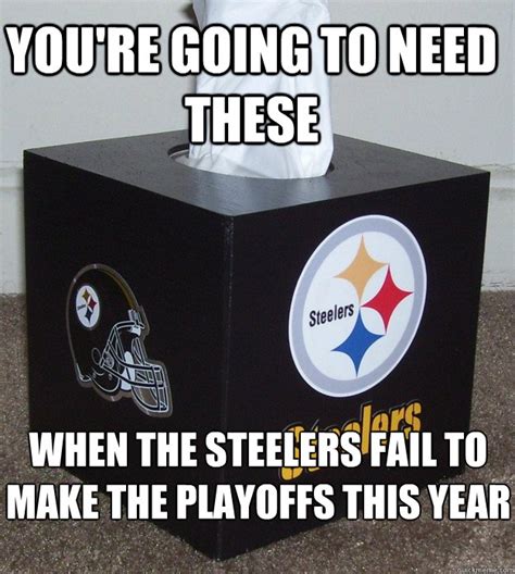 Anti pittsburgh steelers memes. A Steelers touchdown would have put Pittsburgh behind only seven. But instead, Allen drove the Bills 80 yards down the field in eight plays, capping it off with his 52-yard run, making it 21-0. 