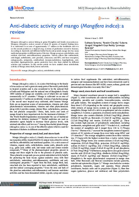 Anti-diabetic activity of mango (Mangifera indica): a review