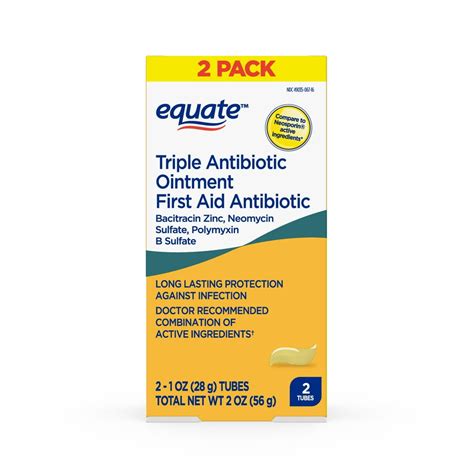 Antibiotic ointment walmart. Equate Triple Antibiotic First Aid Ointment, Infe...