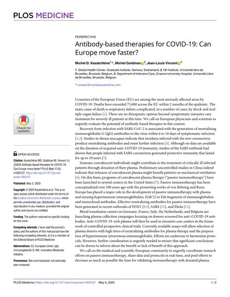 Antibody-based therapies for COVID-19: Can Europe move faster?