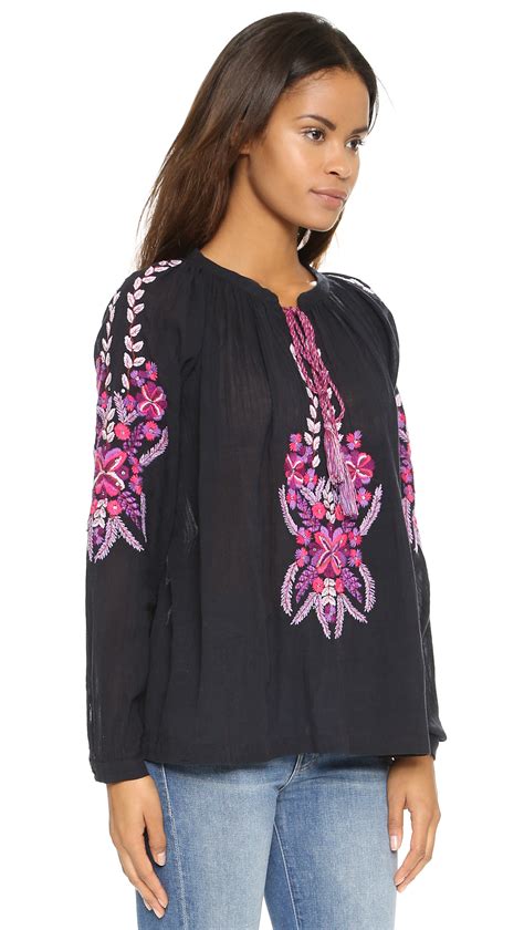 Antik batik. Antik Batik embroidered blouses: long blouses, short blouses, coloured, sequins, beads, flowers, batik prints, low-necked, gypsy, boho Worldwide delivery 