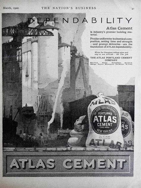 Antique 1920s White Atlas Portland Cement Company Weekly …