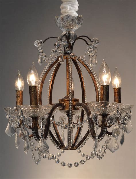 Antique Chandelier - Crystal/Brass-36cm Diameter