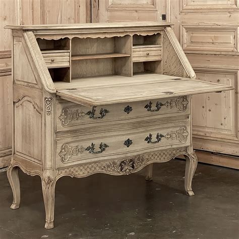 Antique Country French Louis XIV Secretary in Stripped Oak