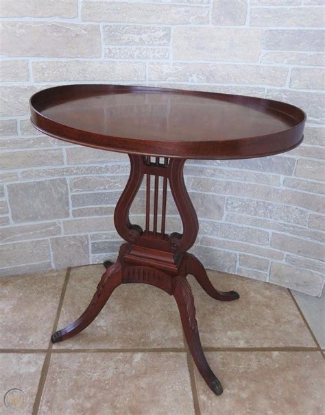 Antique Mahogany Lyre Harp Side or Occasional Foyer Table …