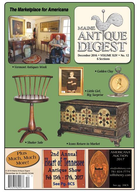 Maine Antique Digest is a monthly magazine that c