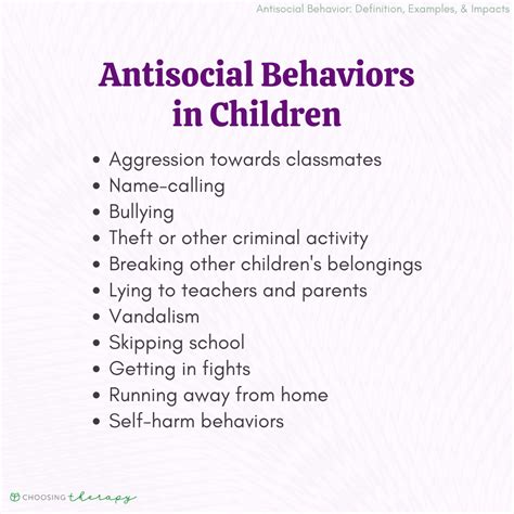 Antisocial behavior in children Causes and examples