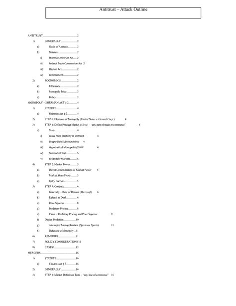 Antitrust attack outline. 11164.  the conclusion Mar 4, 2021 · View Antit...