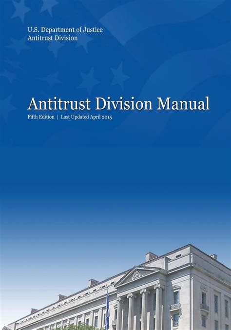 Download Antitrust Division Manual Fifth Edition By Us Department Of Justice