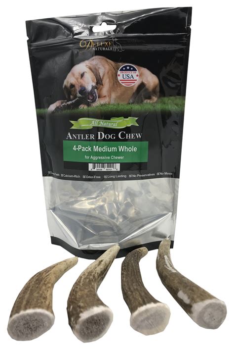 Antler chews for dogs. As with all chews and foodstuffs, split antlers and all antler dog chews should be provided to your dog whilst supervised. The antler has a hard outer shell and an internal honeycomb affect "marrow" on the inside. The inner of the antler is a little softer in texture and is therefore more accessible in the split antler. 