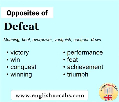 Antonyms for defeated. Things To Know About Antonyms for defeated. 