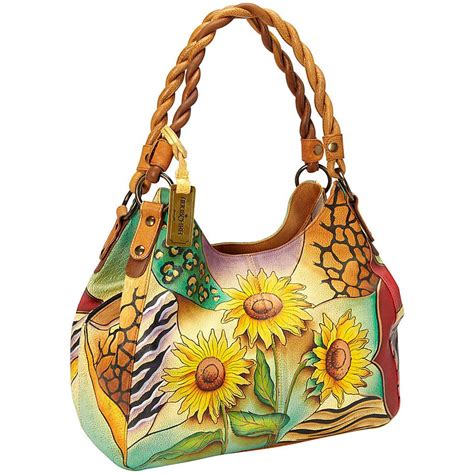Anuschka. Anuschka Product Name Classic Hobo With Side Pockets 382 Color Rainbow Birds Price. $198.00 MSRP: $208.00. Rating. 4 Rated 4 stars out of 5 (10) Anuschka - Everyday Shoulder Hobo - 670. Color Tranquil Pond. Low Stock. On sale for $141.00. MSRP $188.00.. 5.0 out of 5 stars. 1 left in stock. Brand Name Anuschka Product Name 