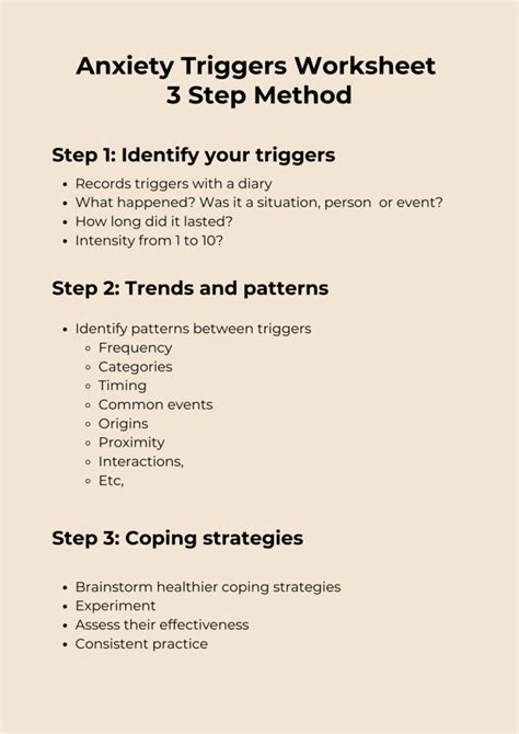 Anxiety Triggers Worksheet A Practical and Simple Guide Anxiety