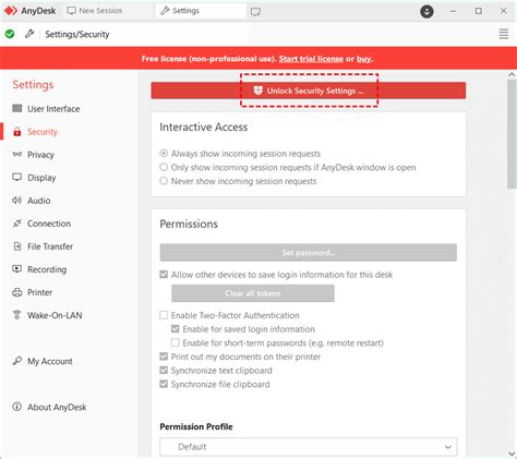 Anydesk interactive access allow always disabled.  Always show incoming session request will...