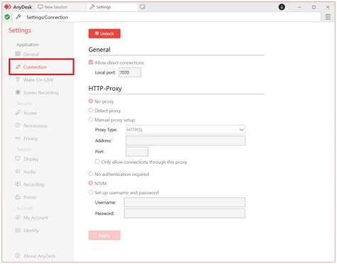 Anydesk port.  HTTP-Proxy (Windows, macOS, Linux) - configure how the client connects th...