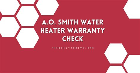 Ao smith water heater warranty check. How to fill out AO Smith warranty form: 01. Start by gathering all necessary information such as the model number, serial number, and purchase date of your AO Smith product. 02. Carefully read through the warranty form to understand the terms and conditions. 03. Provide your personal details, including your name, address, and contact information. 