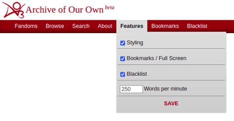 Ao3 bookmarks. AO3_Scraper. A web scraper that extracts bookmark metadata from Archive of Our Own and saves it to a CSV file. Has an option to download the bookmarks and neatly organize them into folders based on fandoms. Works on public and private bookmarks if you log into your AO3 account. Table of Contents. Features; Dependencies; How to Use 