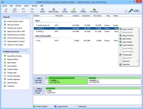 Aomei Partition Assistant Pro disk partitioning