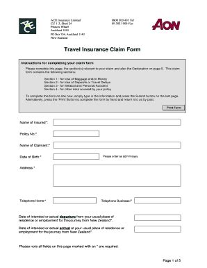 Aon Affinity Travel Insurance Claim Status