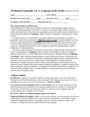 Ap Human Geography Chapter 5 Study Guide Answers Study Poster