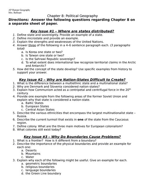 Ap Human Geography Chapter 8 Study Guide Answers Soup
