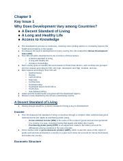 Ap Human Geography Chapter 9 Development Study Guide Answers Study Poster