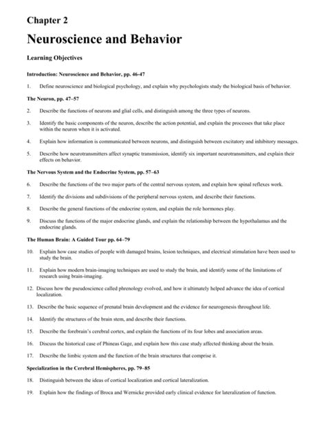 Ap Psychology Chapter 2 Neuroscience And Behavior Study Guide Answers