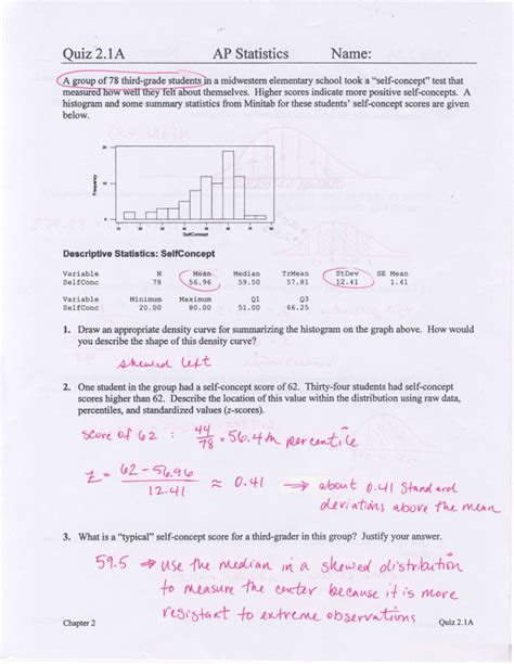 Ap Statistics Test 1b Answer Key