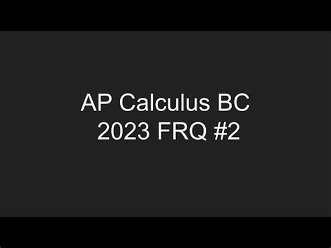 The problems are the property of College Board and can be accessed here. https://apcentral.collegeboard.org/media/pdf/ap23-frq-calculus-ab.pdfIntro 0:00Part .... 
