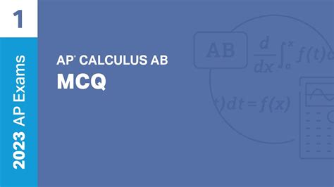 Ap calc ab mcq practice. the multiple-choice questions in this exam. for the free-response questions in this exam. increasing at a rate of 1.35 cubic feet per minute per minute. ∫0 g ( t ) dt cubic feet. 61.749 (or 61.748) cubic feet. time t = 6. &copy; 2018 The College Board. The position of the particle at time t = 2 is (1.461, 4.268 ) . 