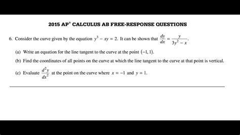 Walkthrough of the 2012 AP Calculus AB FRQ #4