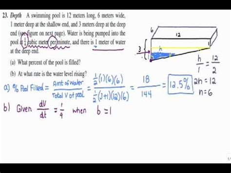 Ap calculus swimming pool problem.  Confusion about what is permitted ...