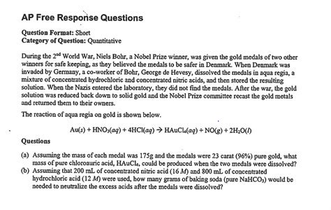 Ap chemistry 2023 frq answers. College Board just released its annual FRQs taken from the actual exam(May 2021). They are the most authentic and representative questions you can find as th... 