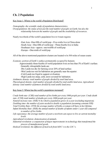 Ap hug chapter overview 2 Ch. 2 Population Key Issue 1 Where is