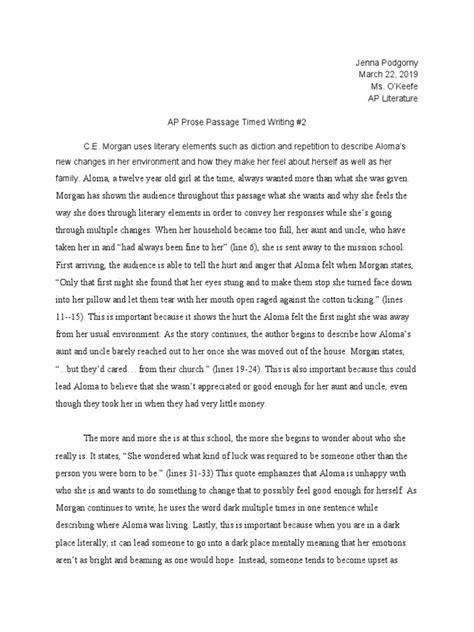 Ap lit prose essay examples. 2021年4月8日 ... AP Lit Essay Examples, Test Format, and Guide In Writing If you are about writing your AP world history essay, then this article is what ... 