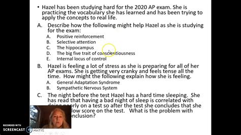 Ap psych frq example. AP® PSYCHOLOGY 2008 SCORING GUIDELINES Question 1 (continued) Part B: Applications (Points 5–8) Students must provide a description of a specific action that the parents might take to address each target issue.They may provide an appropriate example or use an appropriate term correctly and in context. 