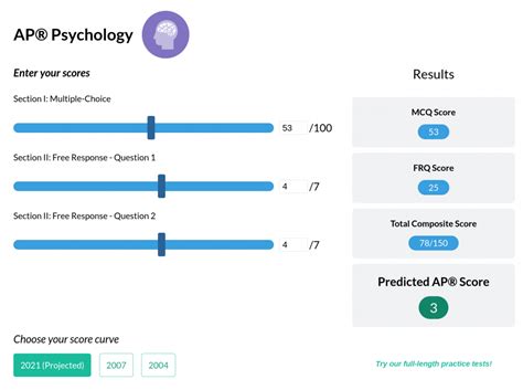 Ap psychology exam calculator. Exams with Digital Portfolios. AP Seminar and AP Research students: April 30, 2024 (11:59 p.m. ET), is the deadline to submit performance tasks as final and for your presentations to be scored by your AP Seminar or AP Research teacher. AP Computer Science Principles students: April 30, 2024 (11:59 p.m. ET), is the deadline to submit your Create ... 