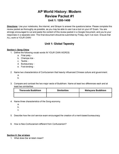 Ap world history review. Free-Response Questions. Download free-response questions from past exams along with scoring guidelines, sample responses from exam takers, and scoring distributions. If you are using assistive technology and need help accessing these PDFs in another format, contact Services for Students with Disabilities at 212-713-8333 or by email at ssd@info ... 