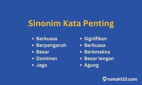 Apa Sinonim untuk Penting - ABC Thesaurus