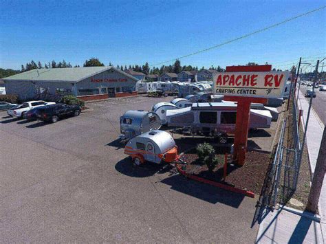Apache Camping Center is an RV dealership with 4 locations across Oregon and Washington, including Happy Valley, Tacoma and Everett. We offer new and used TIPOS from award-winning brands like MARCAS and more. We serve our neighbors in Vancouver, Salem, Eugene and Clackamas.. 