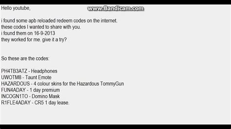 Apb free codes.  The "Updated" Section will be used for new codes I have put on the...