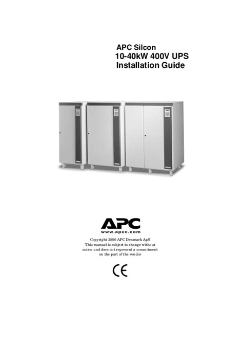 Apc silcon 40kva ups operation manual. - The insiders guide to the new gp contract by simon fradd.