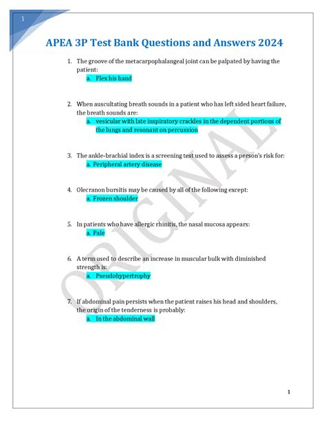 NSG 6001 APEA 3P Exam Questions and Answers | South University. 1. When performing a visual acuity test the nurse practitioner notes 20/30 in the left eye and 20/40 in the right eye using the Snellen eye chart. This means: a) have the patient returning in two weeks for a follow up vision screen b) dilated the eye and retest c) refer the patient ...